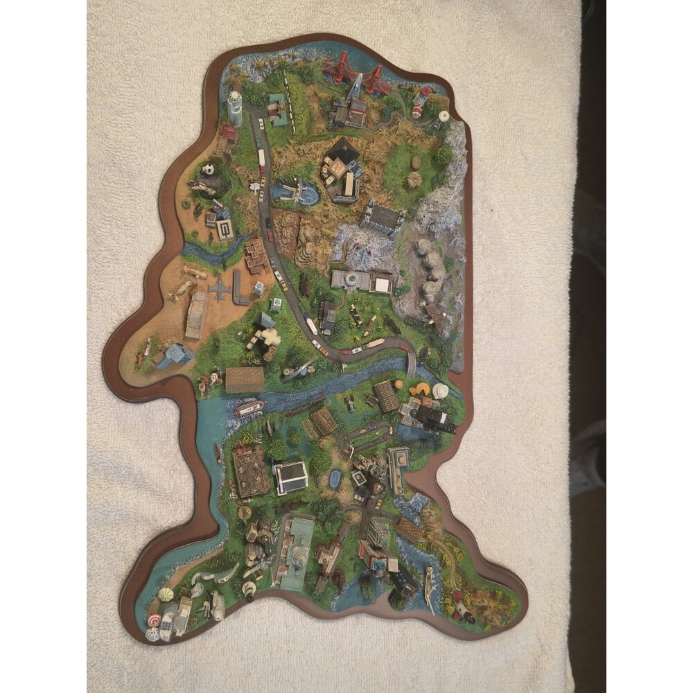 Danbury Mint From Sea to Shining Sea US Landmarks 3D Resin Map Map Sculpture Vtg